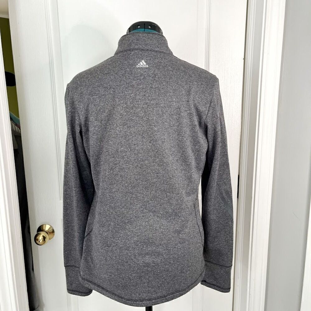 Adidas 1/2 Zip Long Sleeve Fitted Pullover Sweatshirt Jacket - Picture 2 of 14